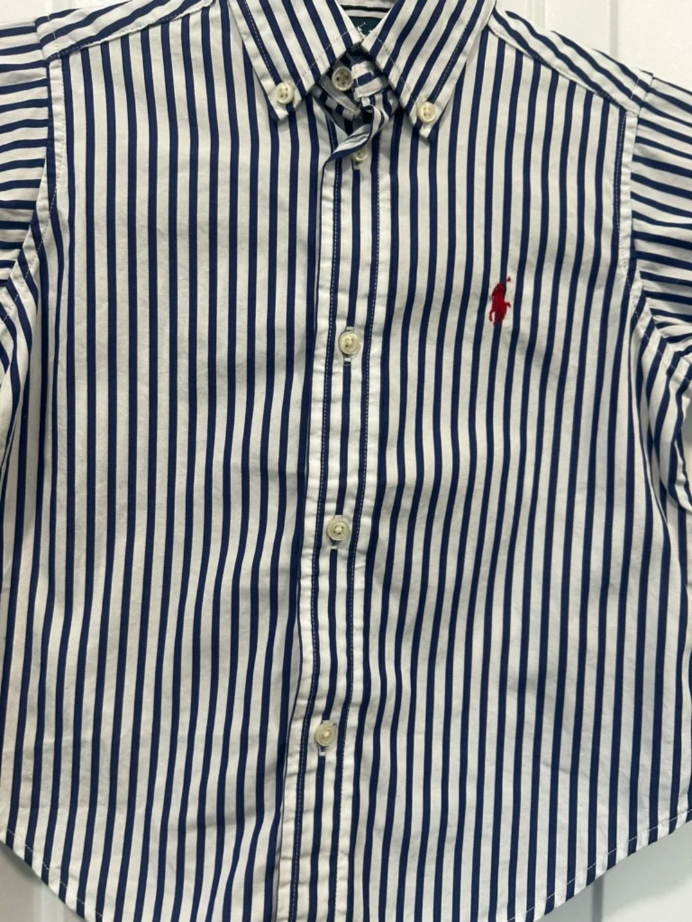 Ralph Lauren Toddler Button Down Shirt 2T Blue White Striped Classic Polo